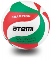мяч волейбольный atemi champion синтетическая кожа pu soft, зел/бел/красн