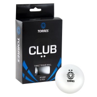 мячи для н/т torres club 2* (6шт. 40мм) белый
