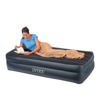 кровать надувная intex rising comfort с насосом 66706