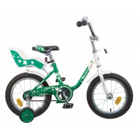 велосипед novatrack 14" maple зеленый с сиденьем для куклы