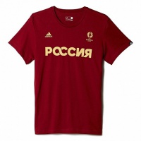 футболка мужская adidas euro16 russia graphic tee ai5611 бордовая