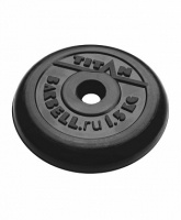 диск обрезиненный d51мм mb barbell titan черный 1,25 кг