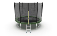 батут с внешней сеткой и лестницей, диаметр 10ft (зеленый) evo jump external 10ft (green)