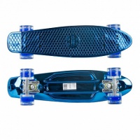 скейтборд maxcity mc plastic board metallic small blue