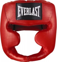 шлем боксерский everlast martial arts leather full face s, m красный