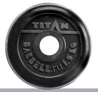 диск обрезиненный titan 31 мм 1,5 кг. черный