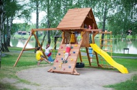 игровая площадка playnation зарница с деревянной крышей